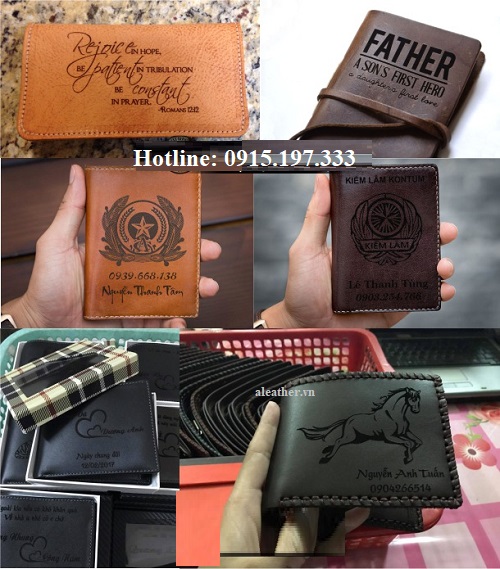 khắc chữ lên ví