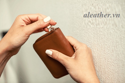 ví nữ mini da thật