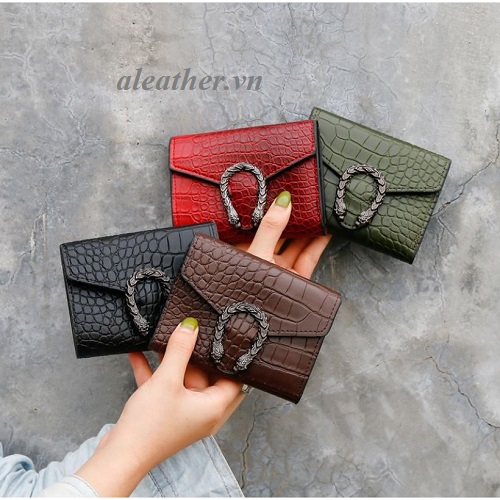 ví da nữ mini cá sấu