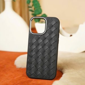Ốp Lưng Iphone Da Bò Đan Đen
