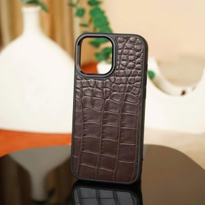 Ốp Lưng Iphone Da Cá Sấu Nâu Cafe