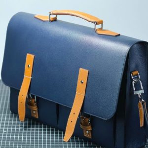 Cặp Laptop Handmade Cao Cấp Xanh Navy Mix AL-LT-056